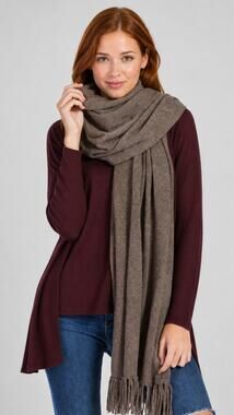 Fishers Finery 100% Pure Cashmere Shawl Wrap Scarf Cappuccino In Gift Box New